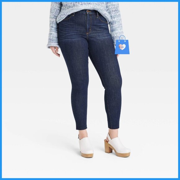 Size 10 - Womens High-Rise Skinny Jeans - Universal Thread - Dark Wash - Picture 10 of 11